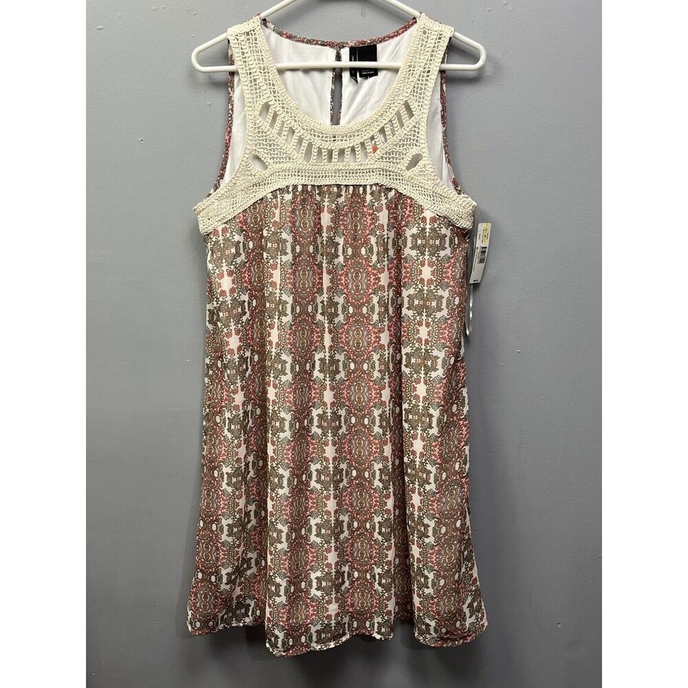 New Directions Sleeveless Crocheted Inset Sleeveless Peasant Dress Size M NEW